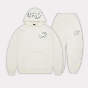 CORTEIZ SATIN C STAR APPLIQUÉ TRACKSUIT – OFF WHITE
