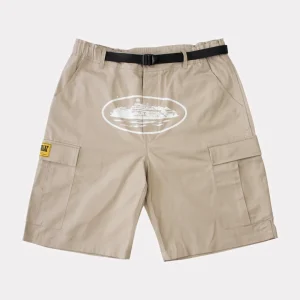 Corteiz Alcatraz Cargo Shorts – Beige