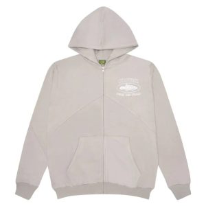 Corteiz Superior V2 Zip-Up Hoodie – Stone Grey